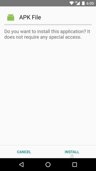 Android APK installer screen showing the Install button