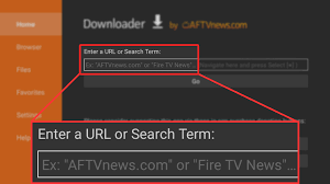 Downloader app on Firestick showing a URL or code being entered