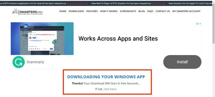 IPTV Smarters Pro on Windows showing the main interface after installation