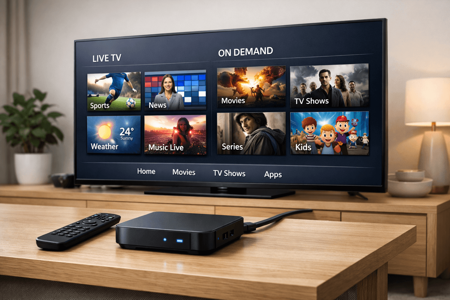 iptv box device set up for internet TV streaming