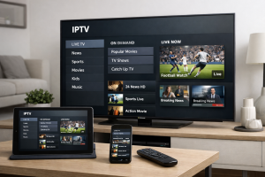 iptv_uk_subscription_IPTV Services Explained: How They Work, Benefits, and What to Consider? 1 iptv services displayed on smart tv tablet and mobile devices