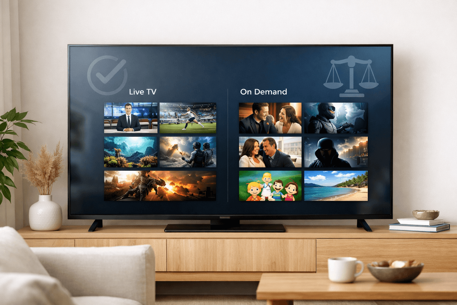 Is IPTV legal in the UK? Simple guide with streaming icons and a TV interface
